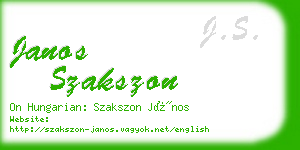 janos szakszon business card